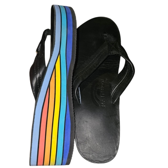 🚨3X$25 Rainbow Colorful Platform Flip Flops - Picture 1 of 5